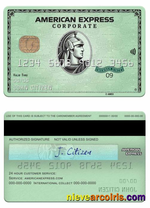 USA State Street Corporation Bank Amex Green Corporate Card Preview