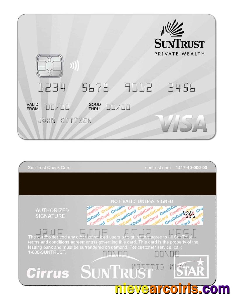 USA SunTrust Bank Visa Card Photolook