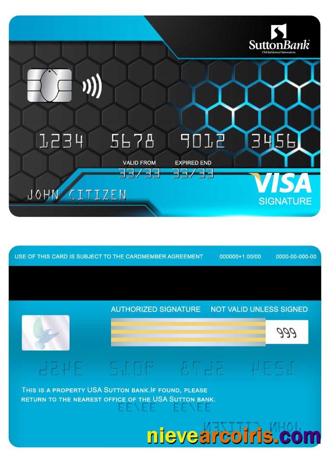 USA Sutton Bank Signature Card Preview