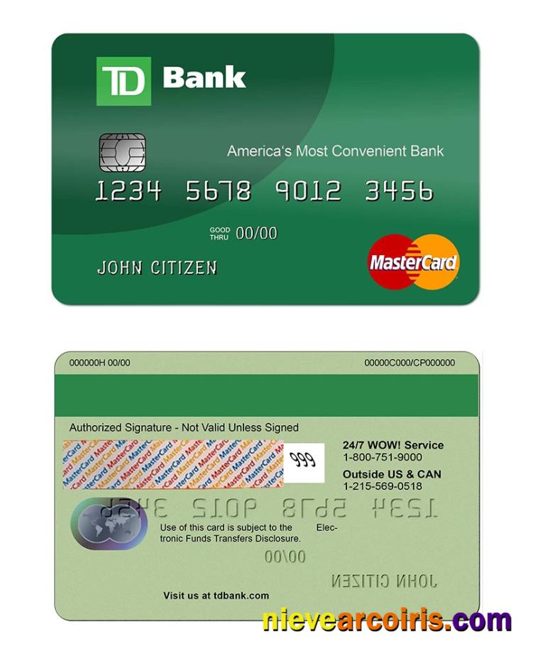 USA TD MasterCard Template