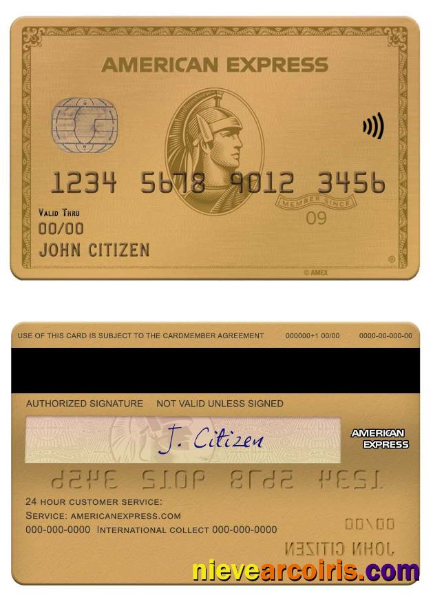 USA Texas 5Point Credit Union Bank Amex Gold Card Template