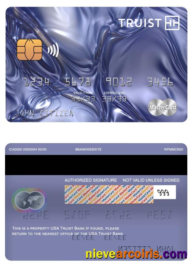 USA Truist Bank Mastercard Sample