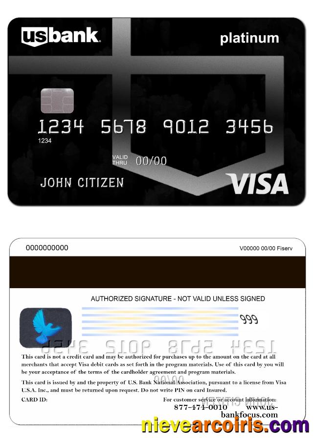 USA U.S. Bank Visa Card Sample