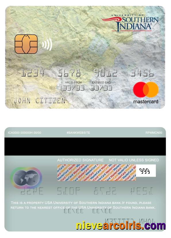 USA University Of Southern Indiana Bank Mastercard Photolook