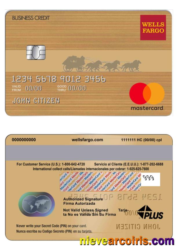 USA Wells Fargo MasterCard Sample