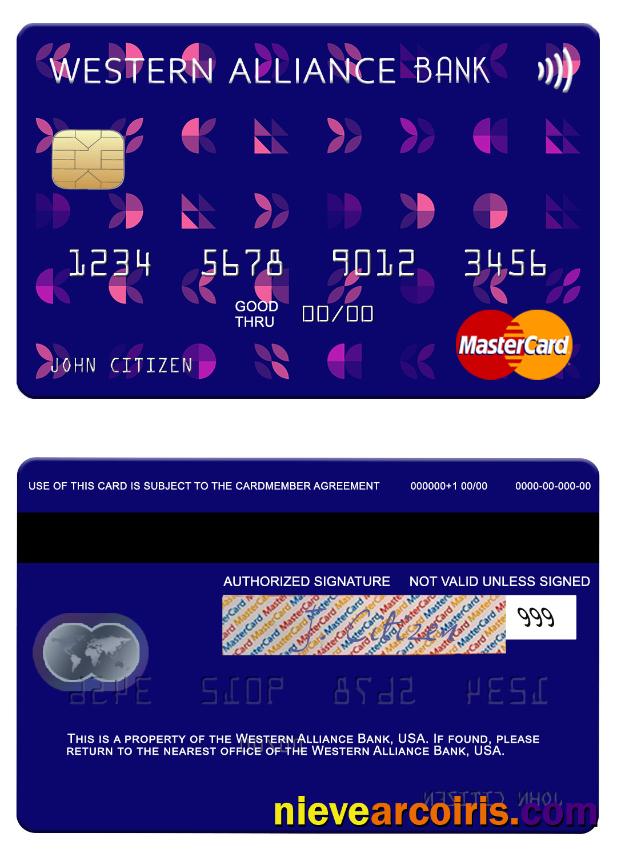 USA Western Alliance Bank Mastercard Template