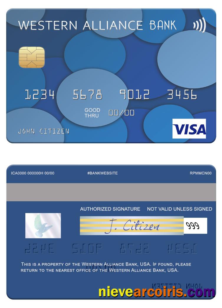 USA Western Alliance Bank Visa Card Preview