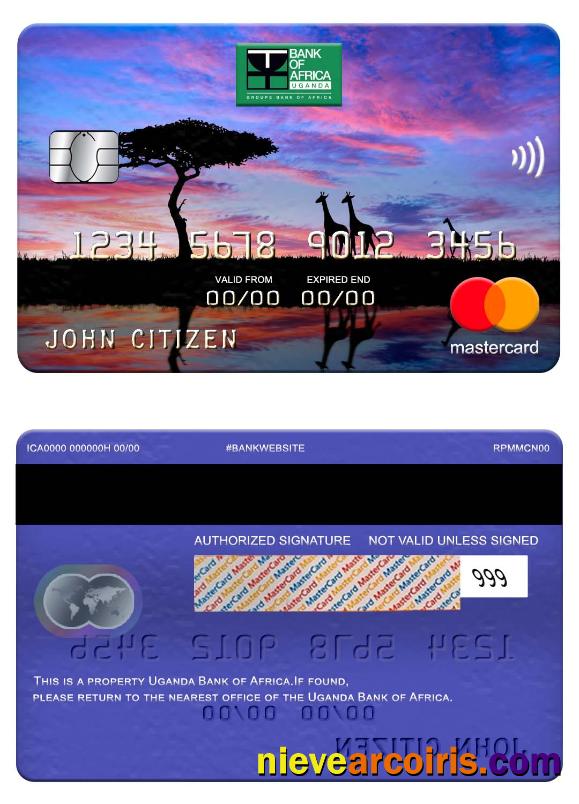 Uganda Bank Of Africa Mastercard Template