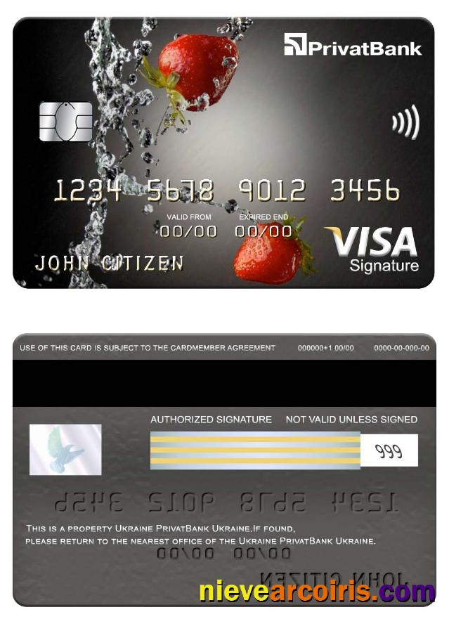 Ukraine PrivatBank Visa Signature Card Preview