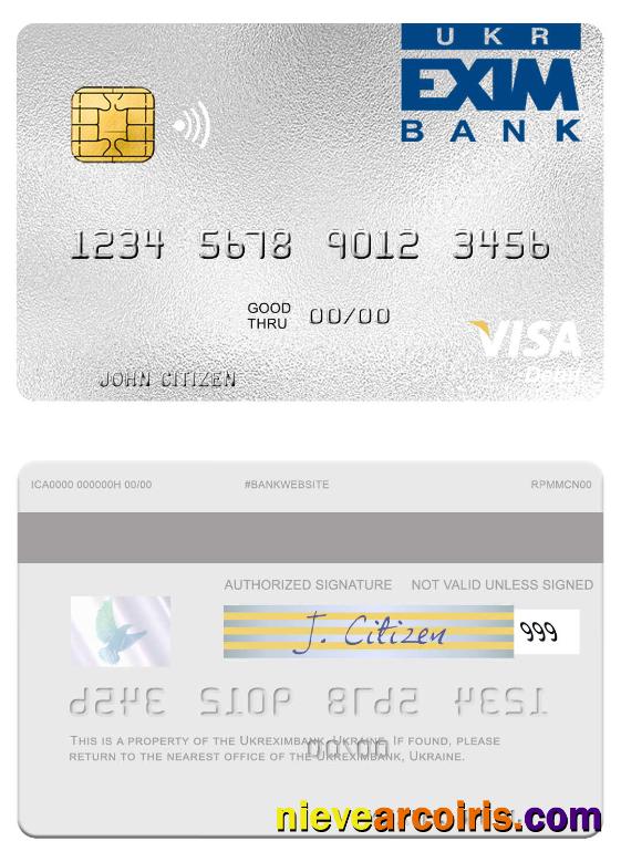 Ukraine Ukreximbank Visa Debit Card Photolook