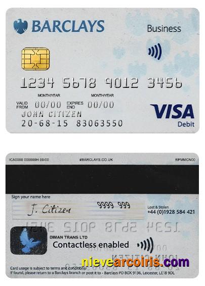 United Kingdom Barclays PLC Visa Card Photolook