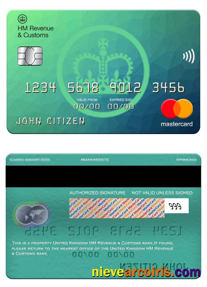 United Kingdom HM Revenue & Customs Bank Mastercard Preview