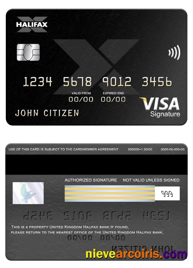 United Kingdom Halifax Bank Visa Signature Card Photolook