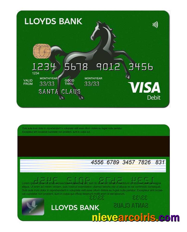 United Kingdom Lloyds Credit Card Template