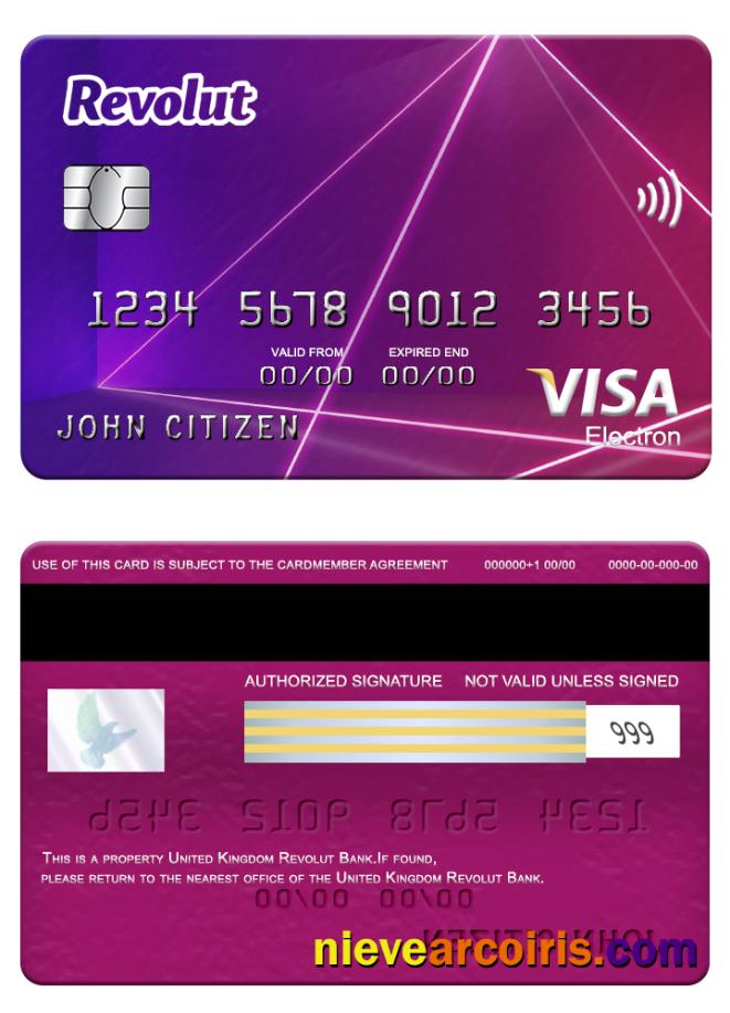 United Kingdom Revolut Bank Visa Electron Card Preview