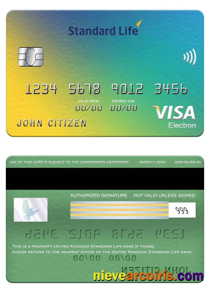United Kingdom Standard Life Bank Visa Electron Card Preview