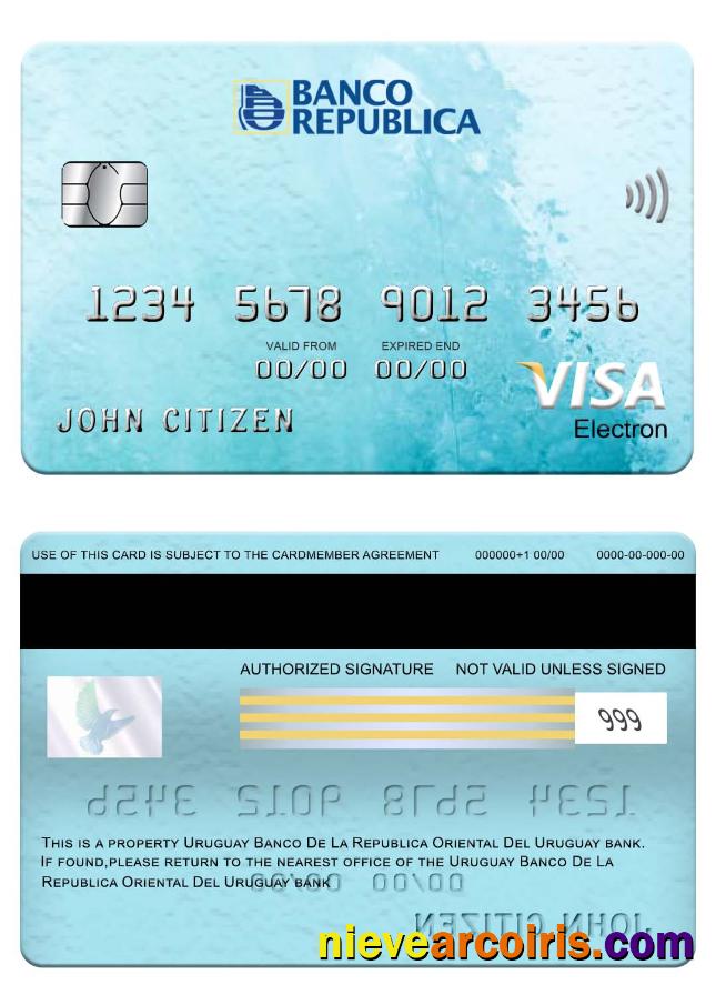 Uruguay Banco De La Republica Oriental Del Uruguay Bank Visa Electron Card Photolook