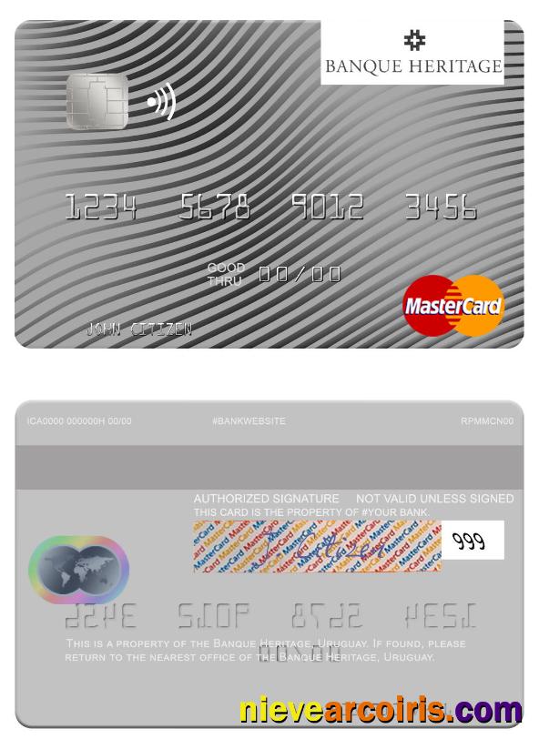 Uruguay Banque Heritage Mastercard Sample