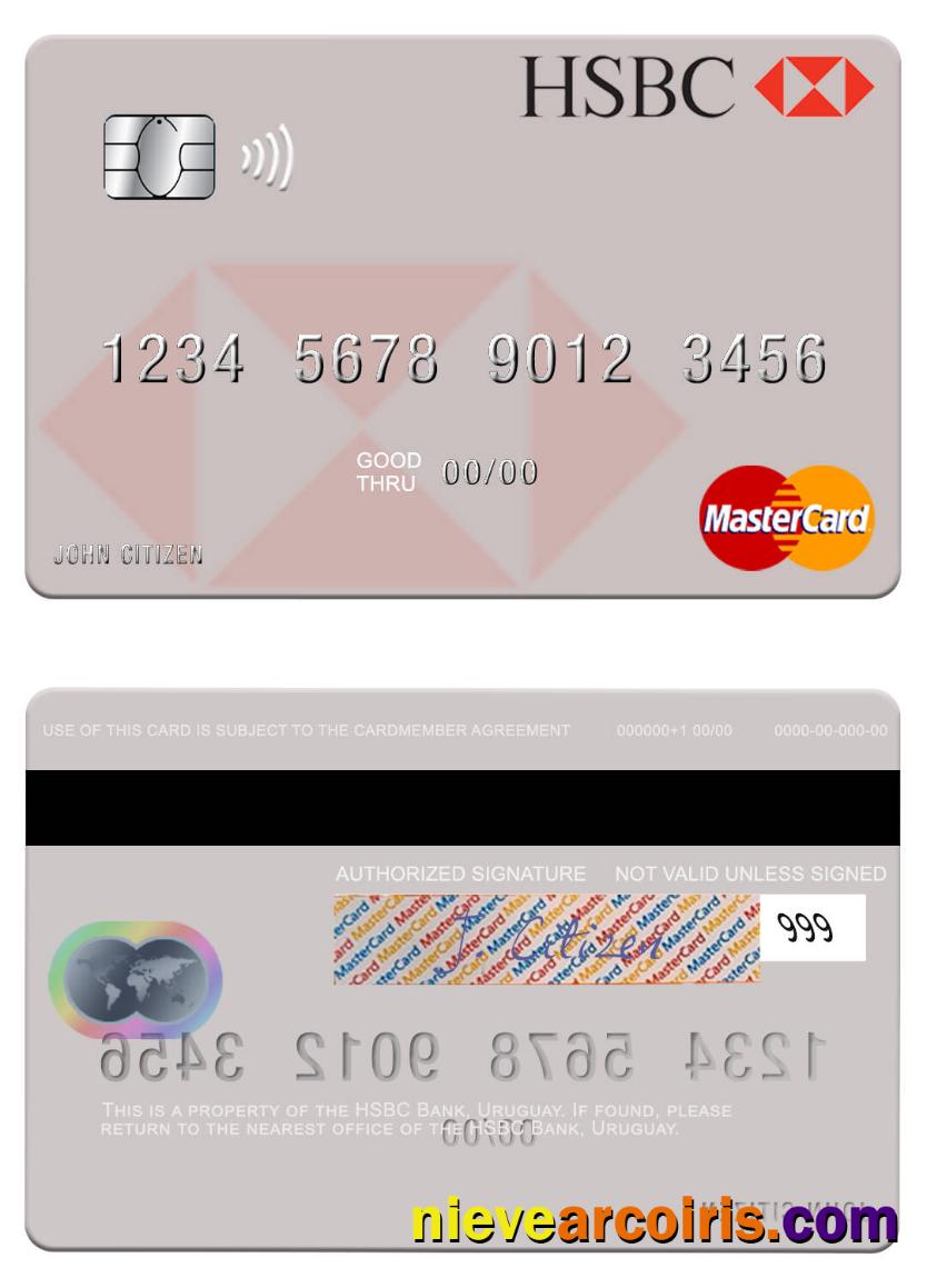 Uruguay HSBC Bank Mastercard Sample