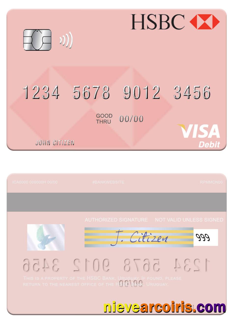 Uruguay HSBC Bank Visa Debit Card Photolook