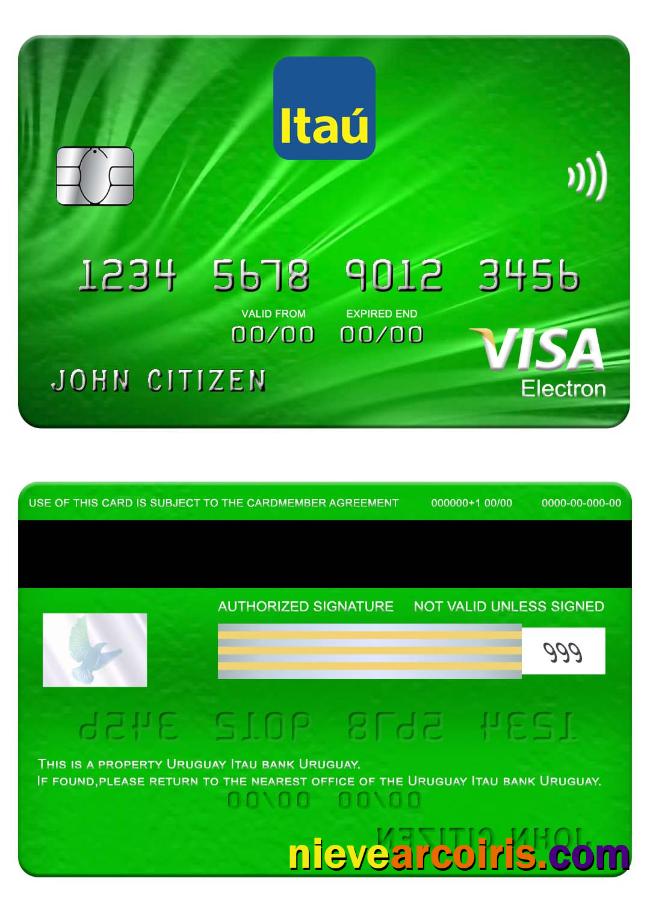 Uruguay Itau Bank Visa Electron Card Sample