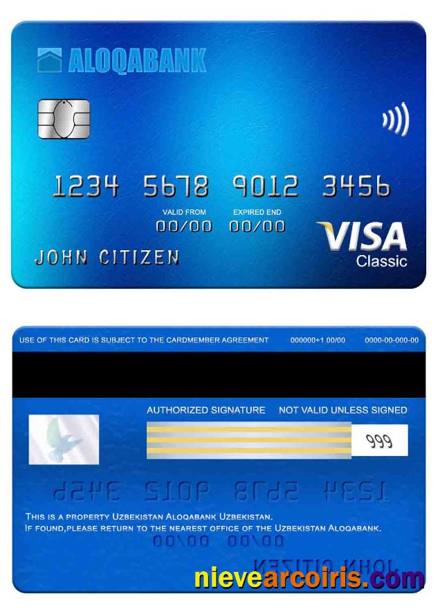 Uzbekistan Aloqabank Visa Classic Card Preview