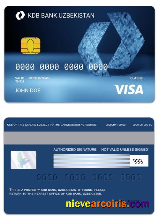 Uzbekistan KDB Bank Visa Classic Card Photolook