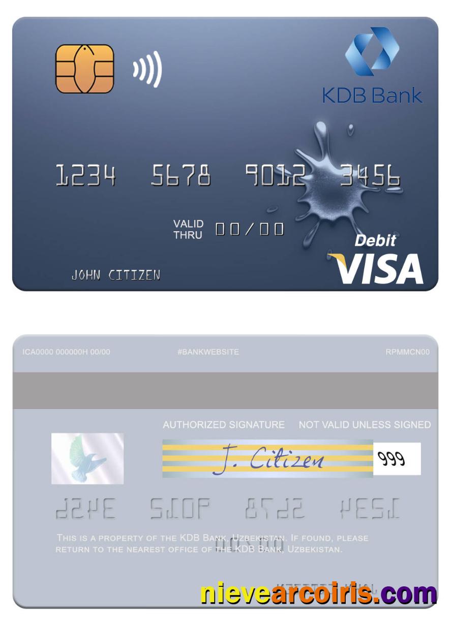 Uzbekistan KDB Bank Visa Debit Card Sample
