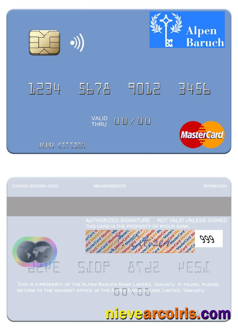 Vanuatu Alpen Baruch Bank Limited Mastercard Preview