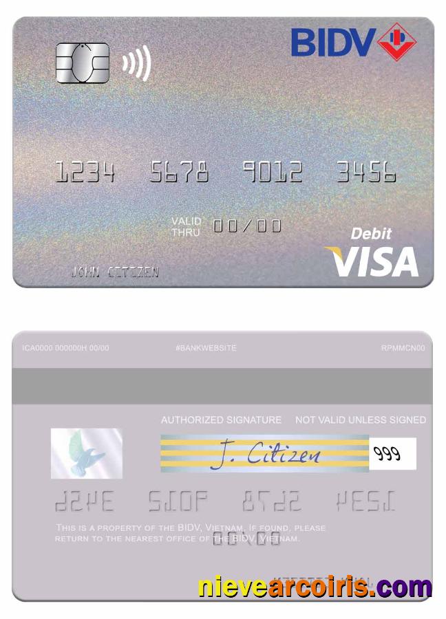 Vietnam BIDV Visa Debit Card Preview
