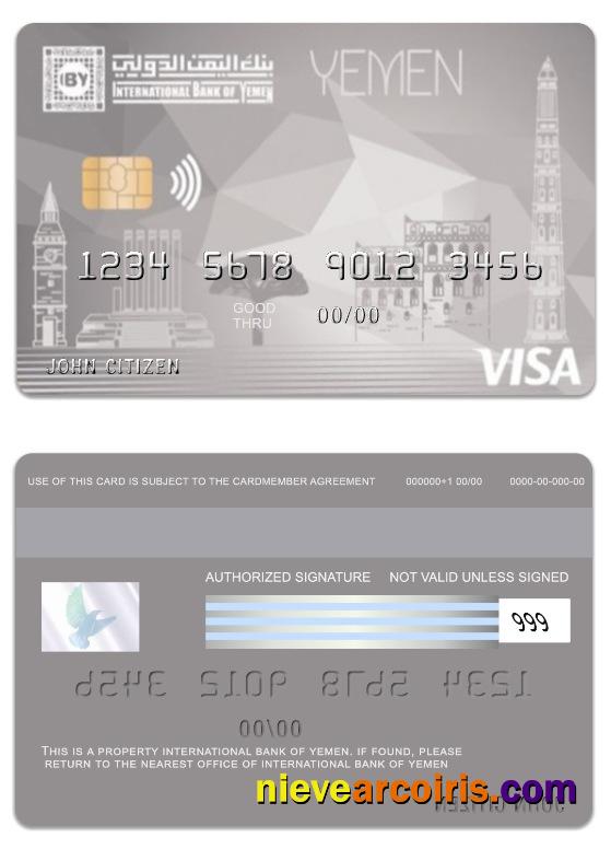 Yemen International Bank Of Yemen Visa Internet Card Photolook