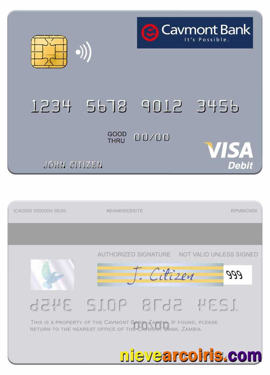 Zambia Cavmont Bank Visa Debit Card Preview