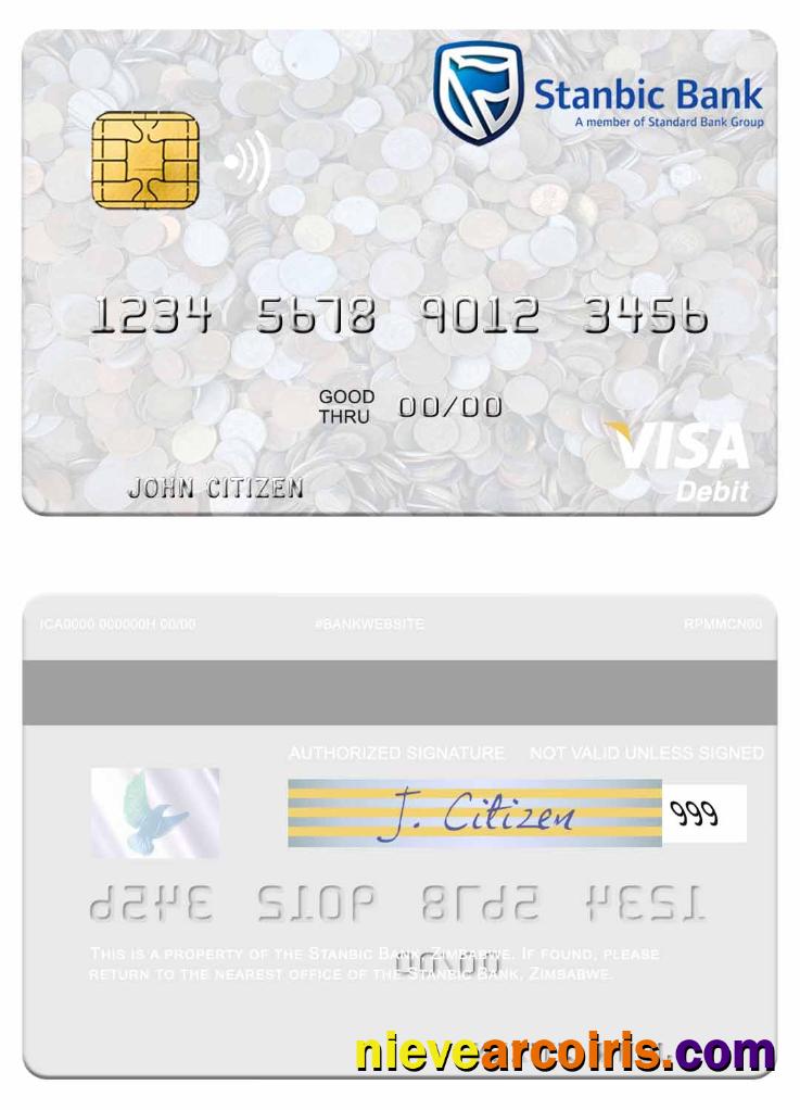 Zimbabwe Stanbic Bank Visa Debit Card Photolook