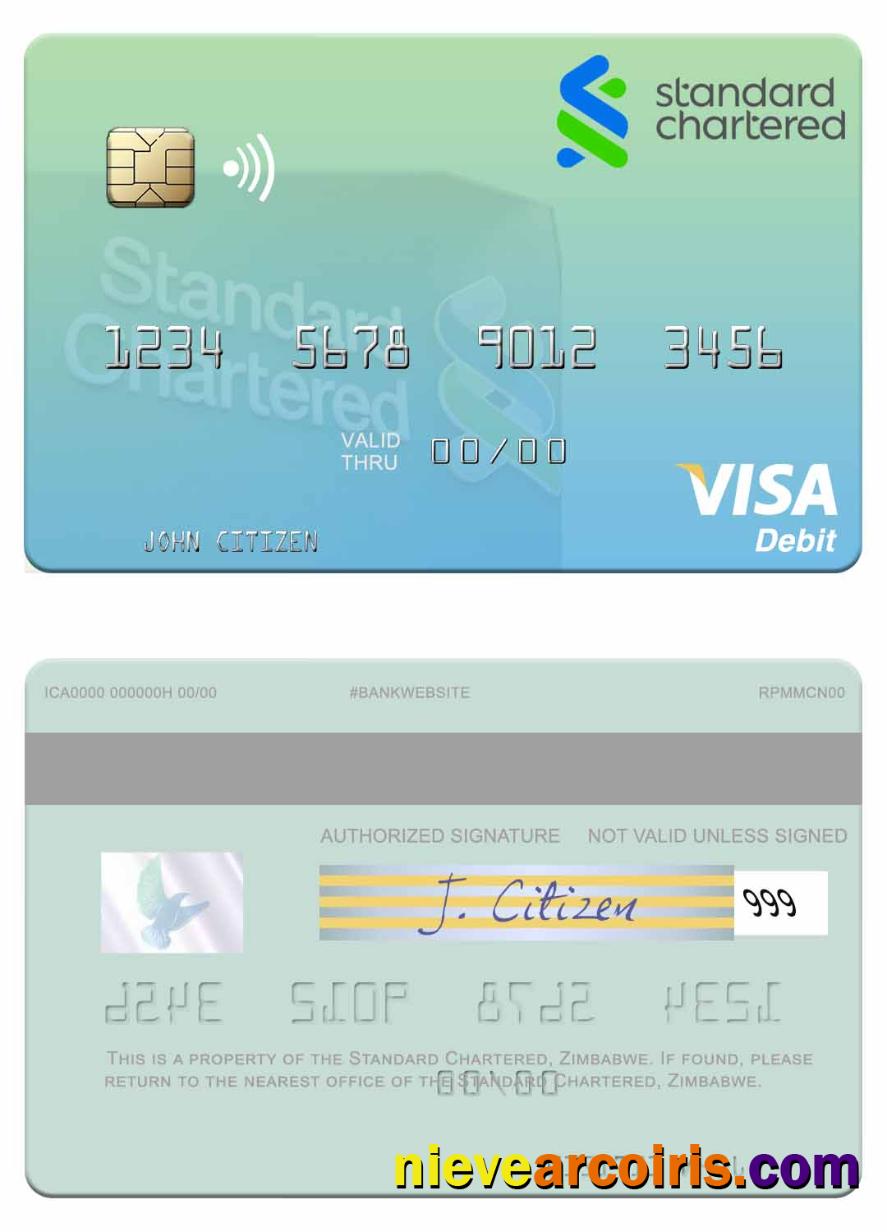 Zimbabwe Standard Chartered Visa Debit Card Preview