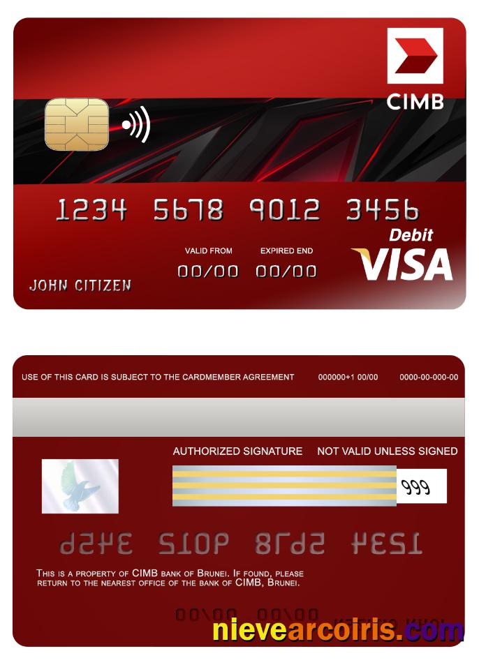 Brunei CIMB Bank Visa Card Sample