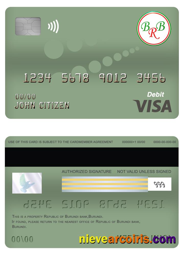 Burundi Bank Of The Republic Of Burundi Visa Debit Card Photolook