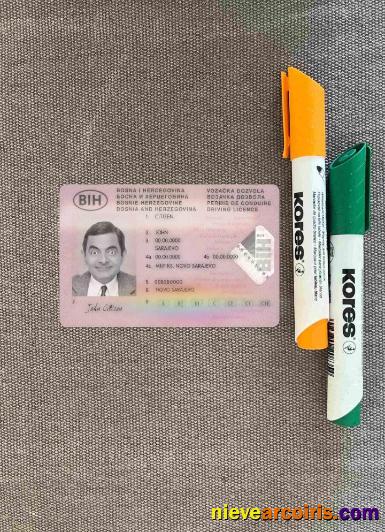 Bosnia And Herzegovina Driving License Photolook FRONT Template