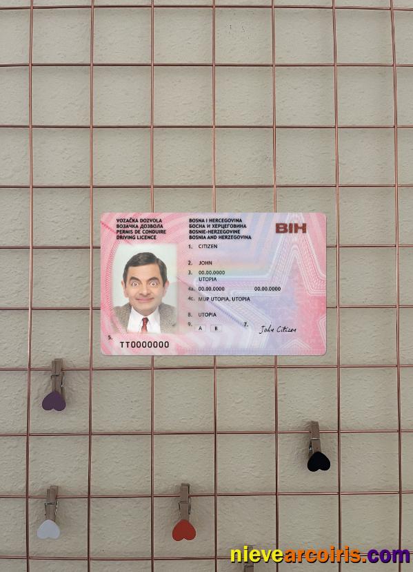 Bosnia And Herzegovina Driving License Version 2 Photolook Front Photolook
