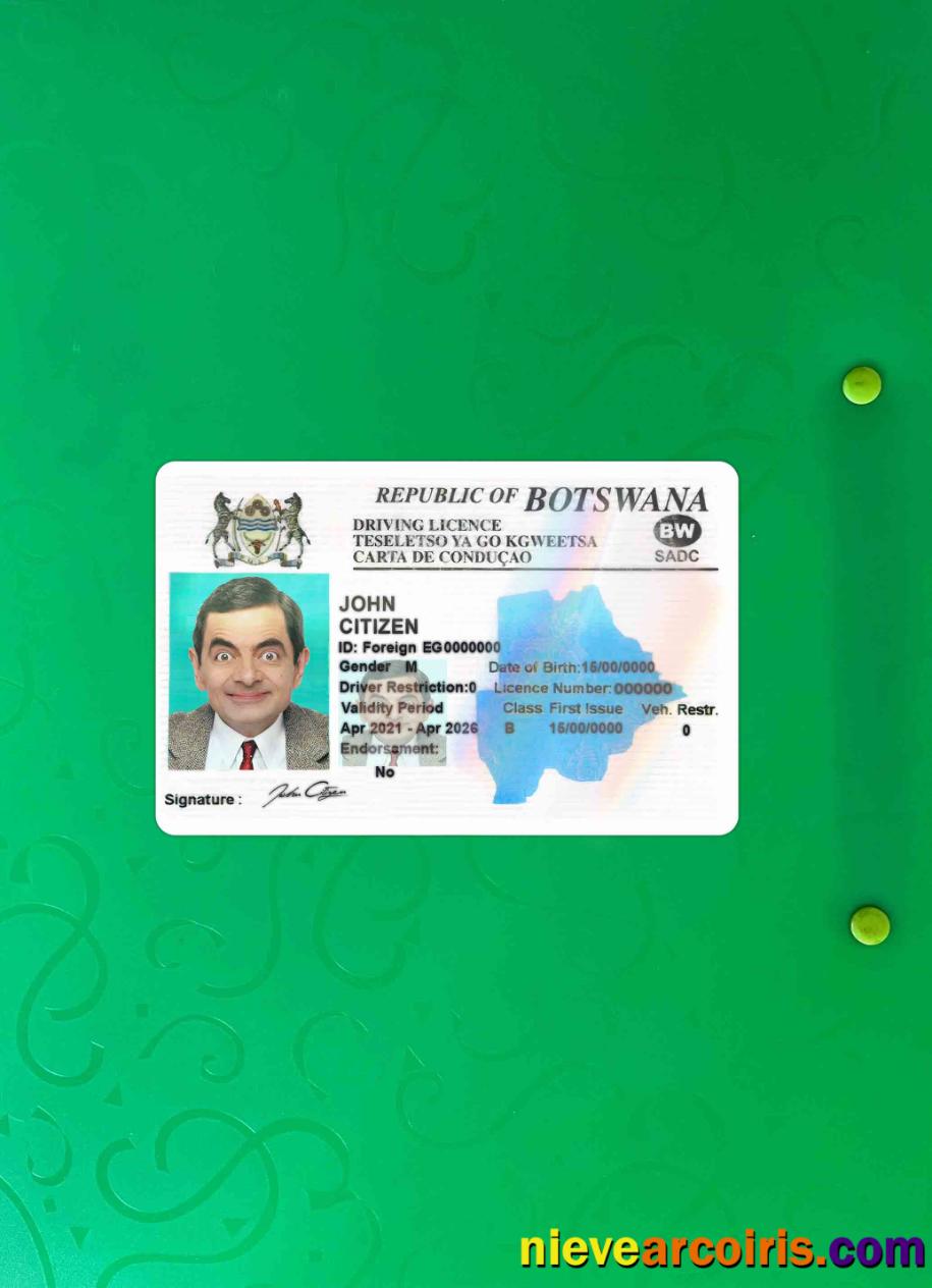 Botswana Dl Photolook FRONT Sample