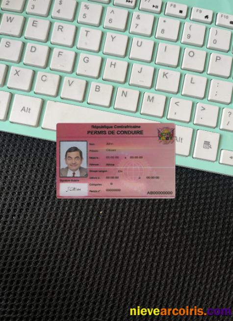 Central African Driving License Photolook Front Template
