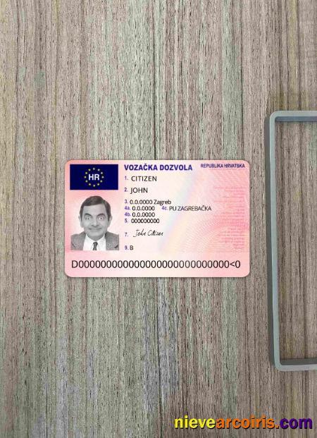 Croatia Driving License Photolook FRONT Sample