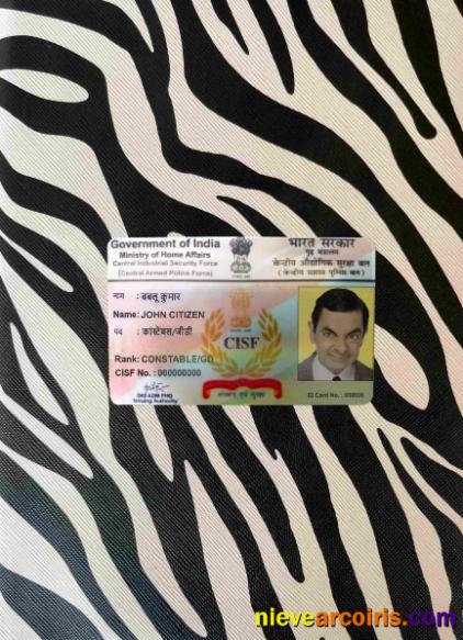 India CISF DL Photolook FRONT Sample