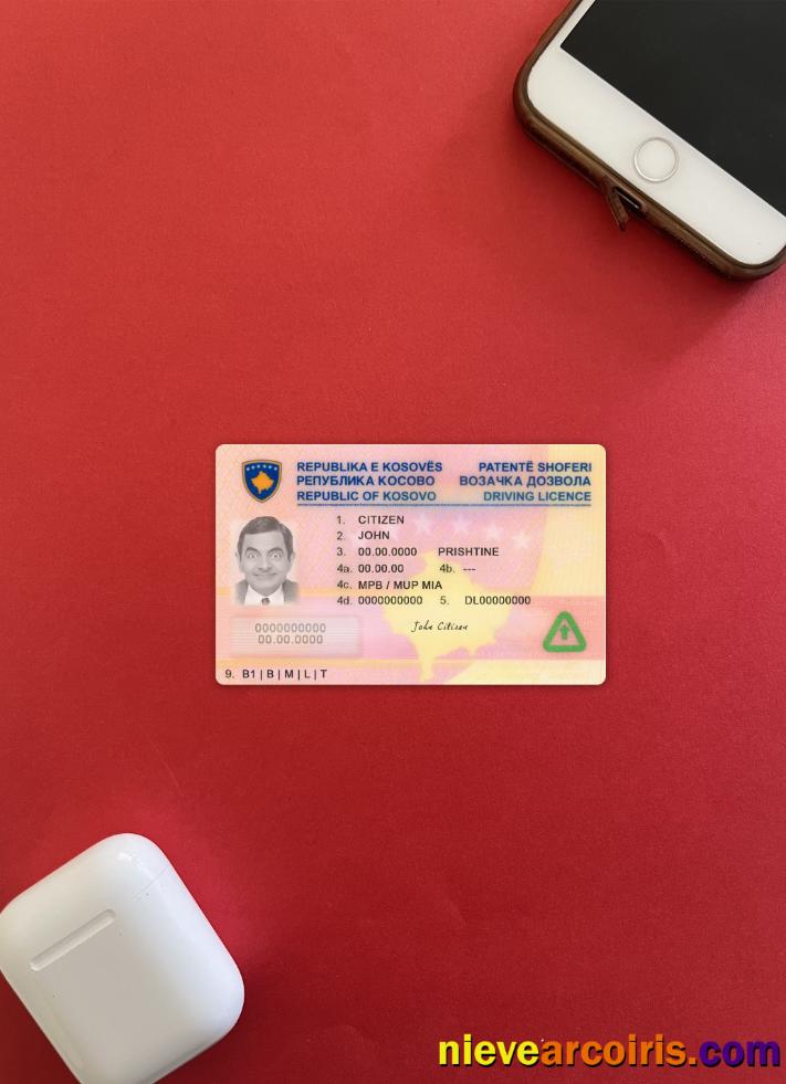 Kosovo Driving License Photolook Front Sample