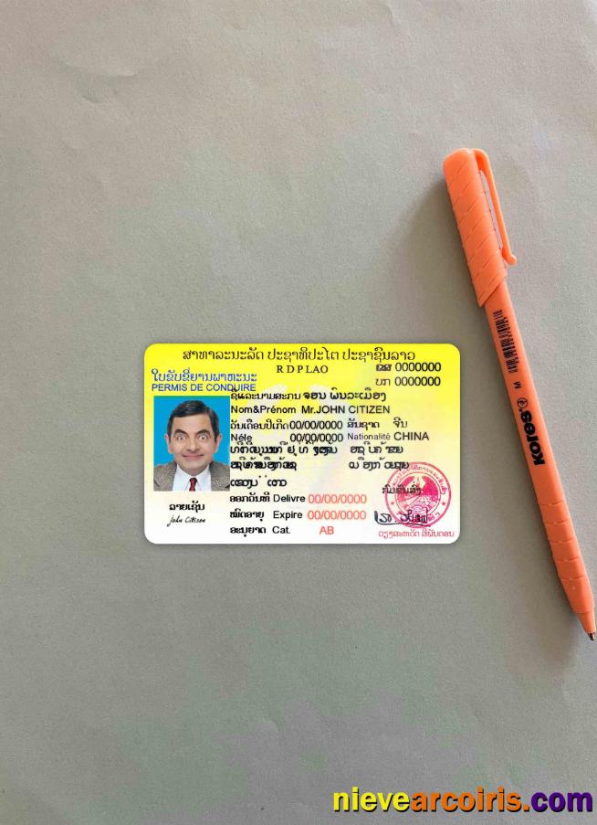 Laos Driving License Photolook FRONT Sample