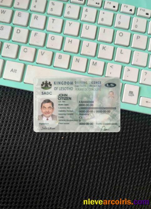 Lesotho Driving License Photolook FRONT Template