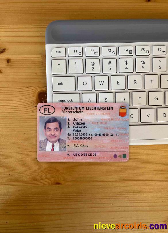 Liechtenstein Driving License Photolook FRONT Template