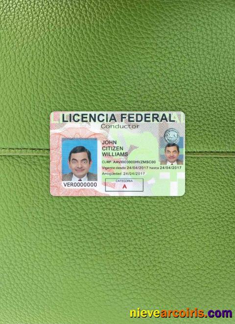 Mexico Driving License Photolook FRONT Template
