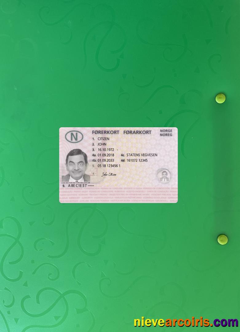Norway Driving License 2018 Present Photolook Front Photolook