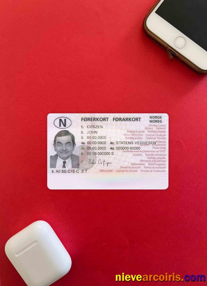 Professional Norway Driving License Template, Fully Editable (2013 – Present) Photolook FRONT