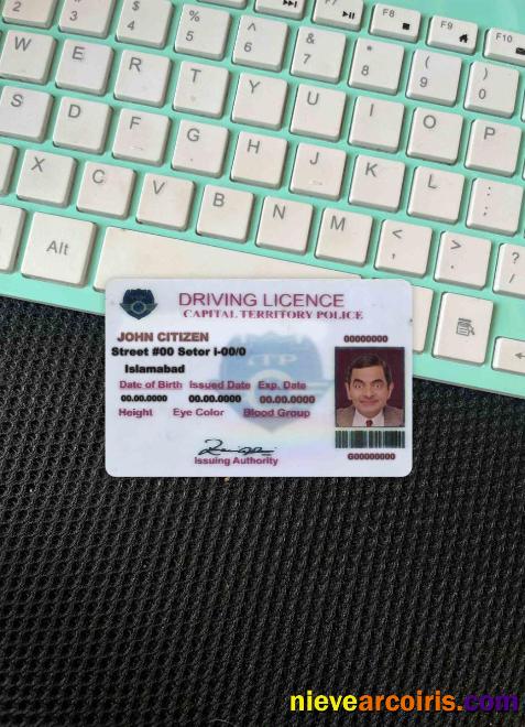 Pakistan (Islamabad) Driving License Version 2 Photolook FRONT Sample